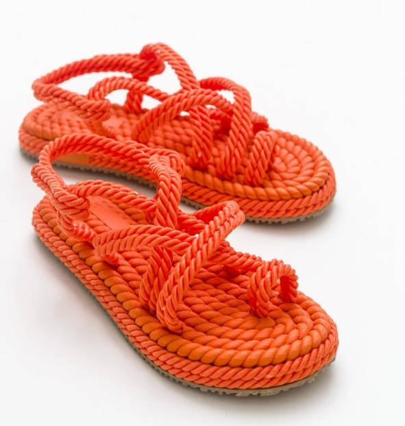 orange summer rope beach sandals // sewingstorybymorvi
