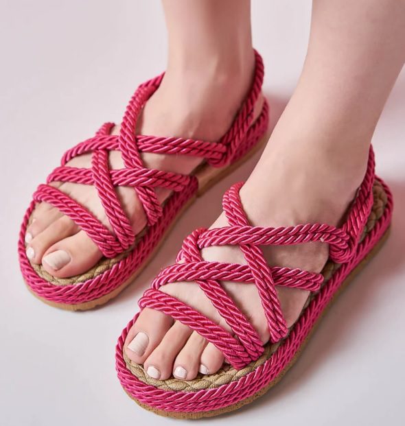 summer embroidered rope casual sandals // COOLDSHOES
