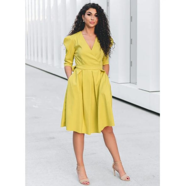 yellow A-line dress with pockets // DifferentWe