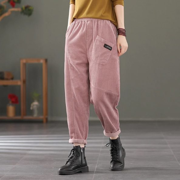 cozy pink corduroy pants // womenlinenpants