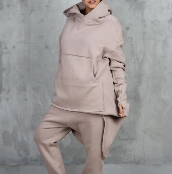 beige oversized asymmetric hoodie aesthetic // FollowMeFS