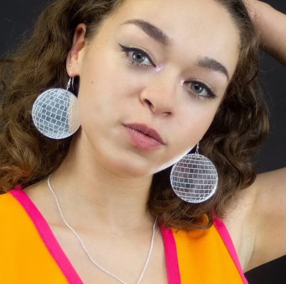 disco ball oversized earrings // YanMusic