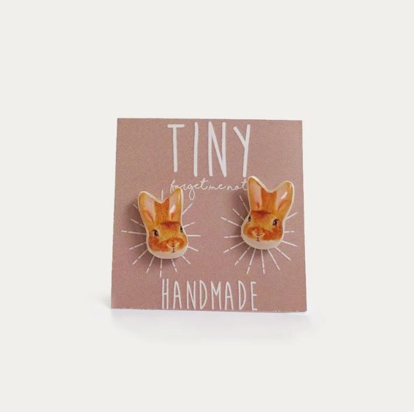 artsy bunny rabbit stud earrings // TinyForgetMeNots