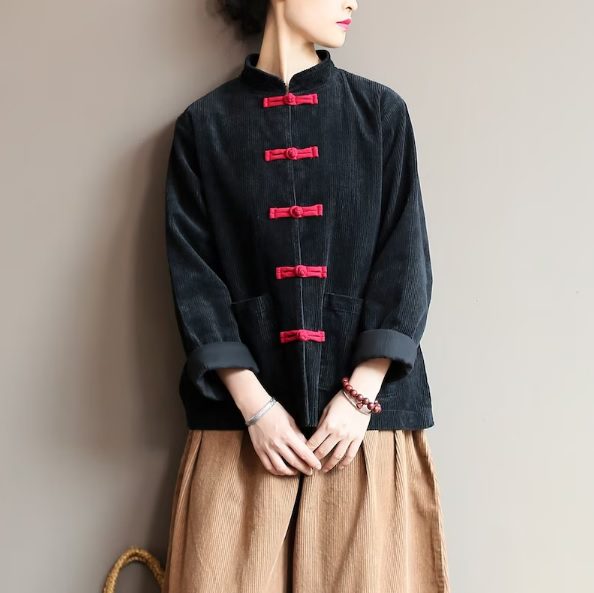 corduroy chinese style jacket // INOneStudio