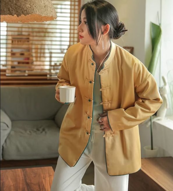 yellow cheongsam style jacket // INOneStudio
