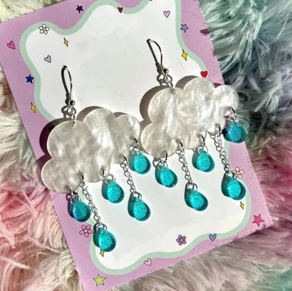 acrylic rain clouds earrings // DaisyGemCo