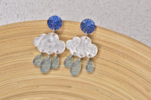 cloud made of rain acrylic earrings // LPTreasure