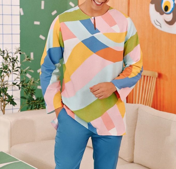 colorful geometric kurta top // pokoks.com