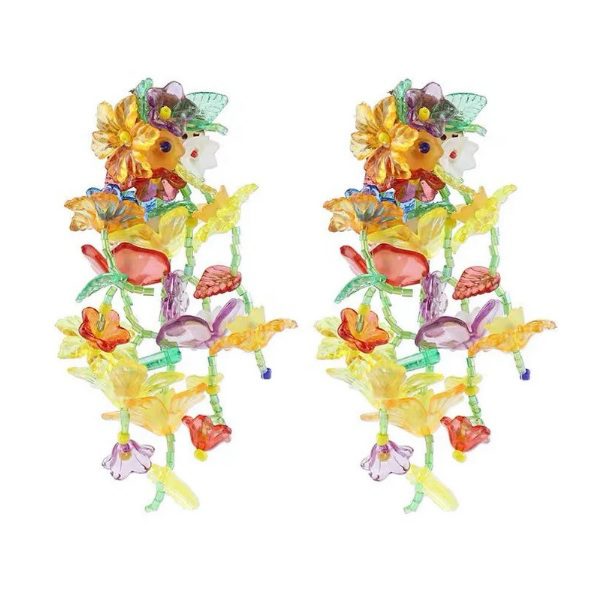 statement flower garden earrings // LittleLittleTulip