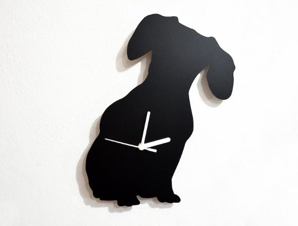 dog silhouette wall clock // SolPixieDust