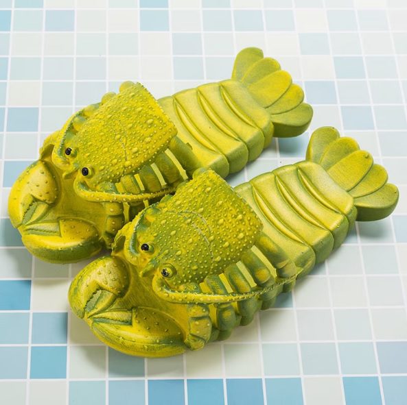 green lobster slippers