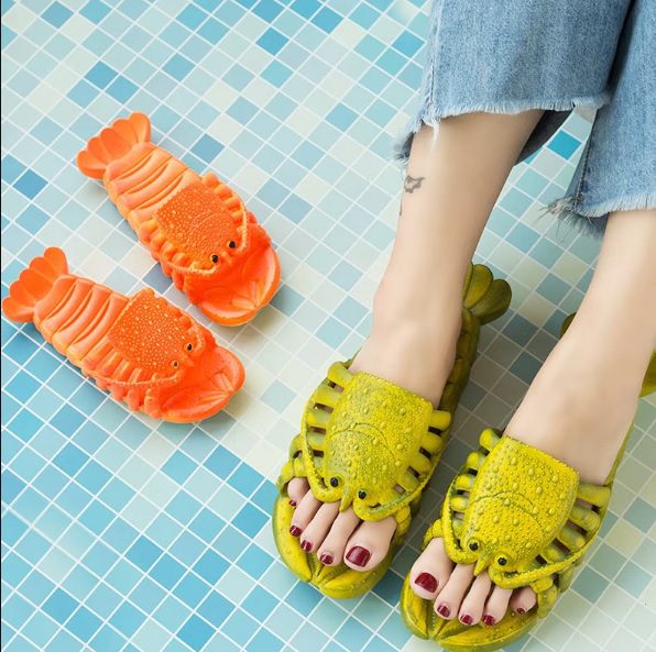 kawaii novelty lobster sandals