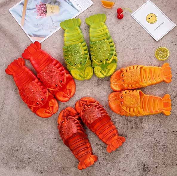 quirky kawaii lobster beach summer sandals