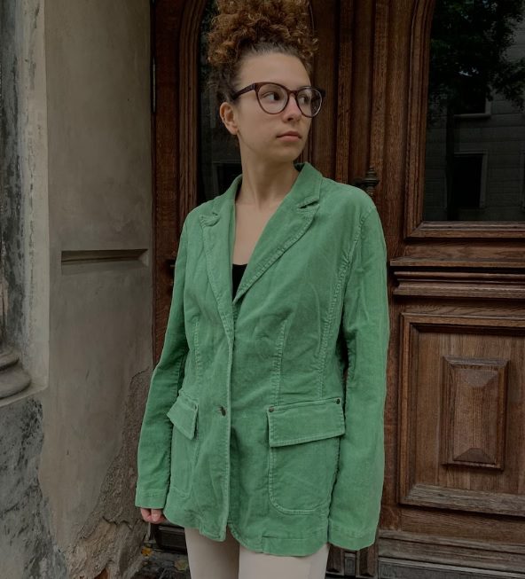 vintage green velvet blazer // begemotvintage