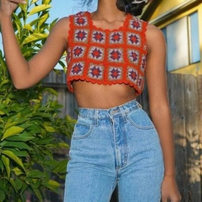 boho summer festival crop crochet top // AlisdaKnit