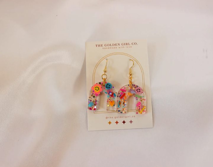 confetti arch party earrings // TheGoldenGirlCo