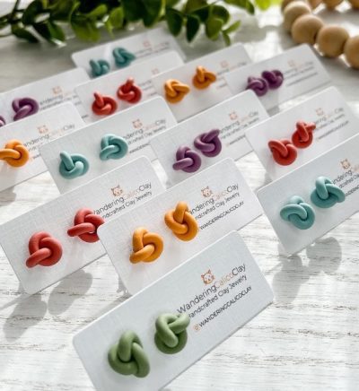 Pretty Polymer Clay Knot Earrings For The Stud Lover
