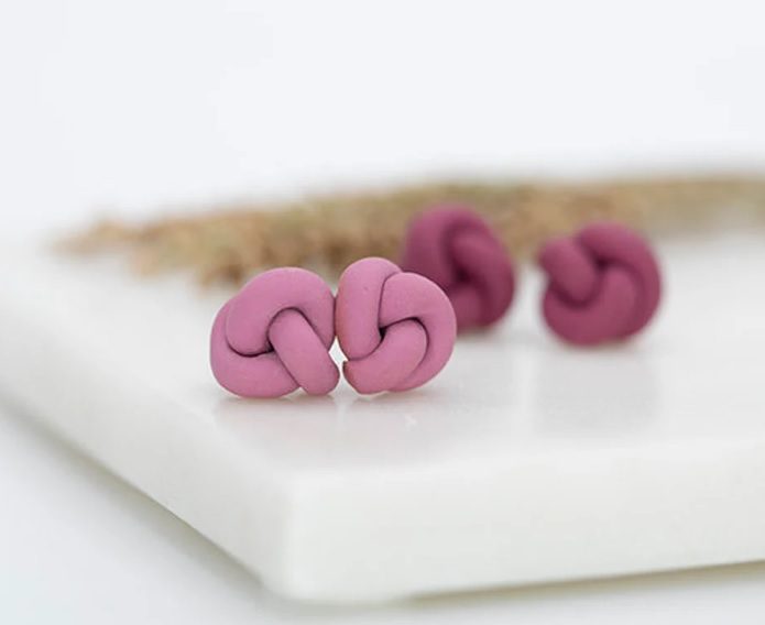 purple knot clay stud earrings // HouseofTalulah