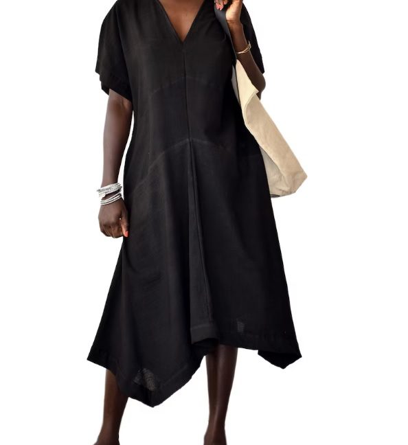black midi asymmetric dress // MELOKANE