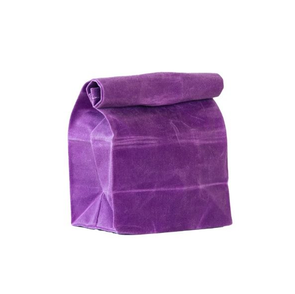 purple waxed canvas lunch bag // WAAMIndustries