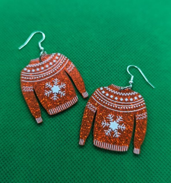 sparkly christmas jumper earrings // ShadowstarJewellery
