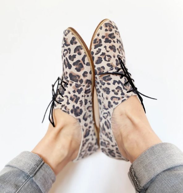 leopard leather oxford shoes // elehandmade